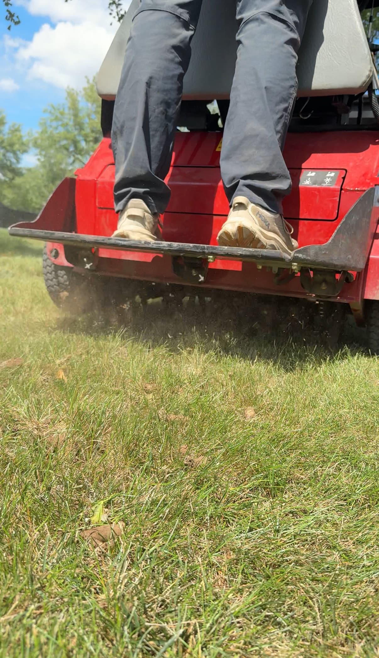 Damaged turf area on a lawn in the Omaha metro